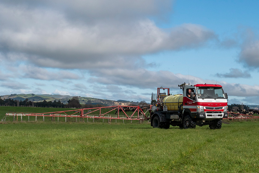 Wairarapa Weedsprayers’ Canter 4WD light duty trucks.