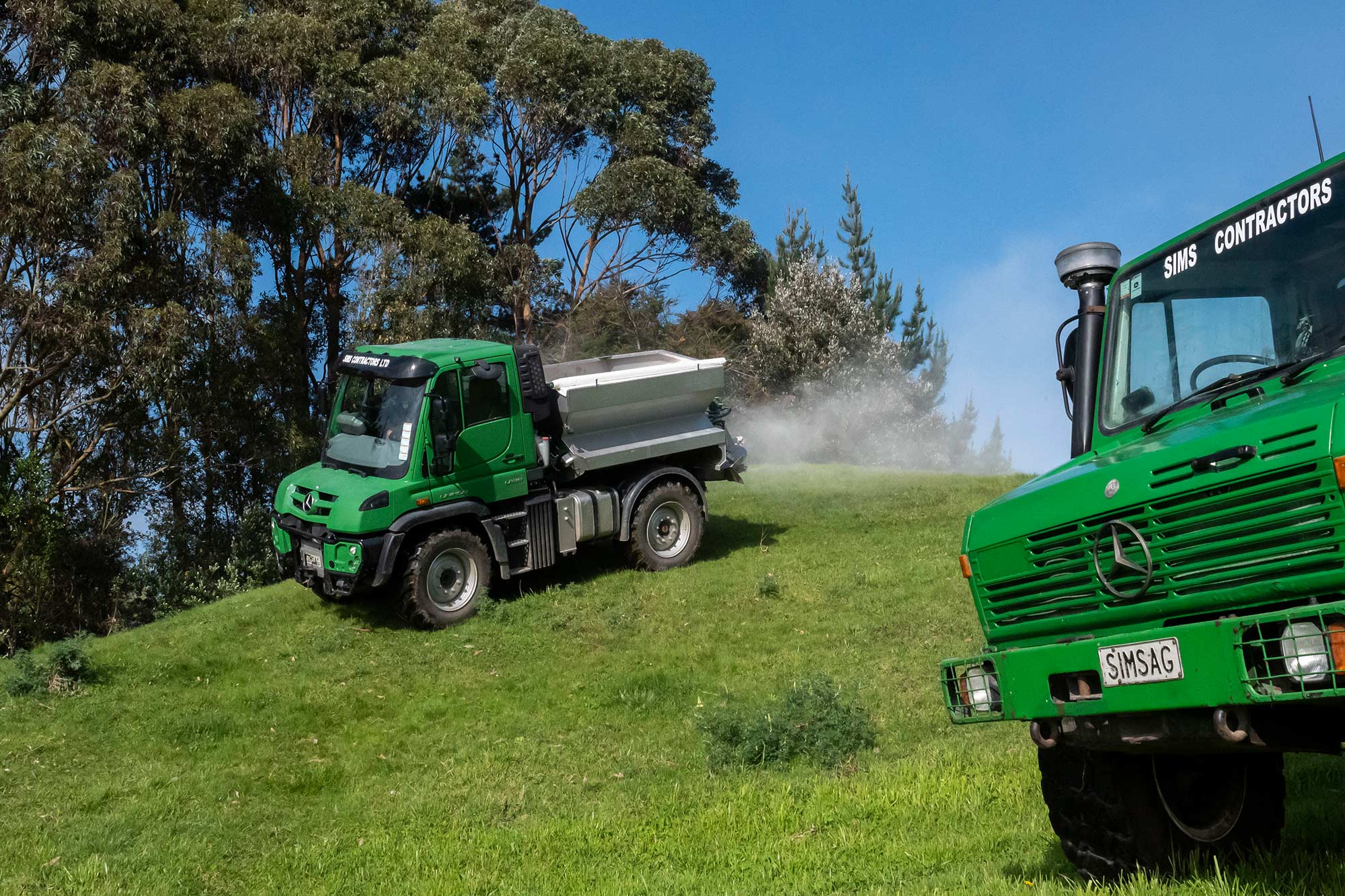 Sims Contractors have two Mercedes-Benz Unimog trucks 