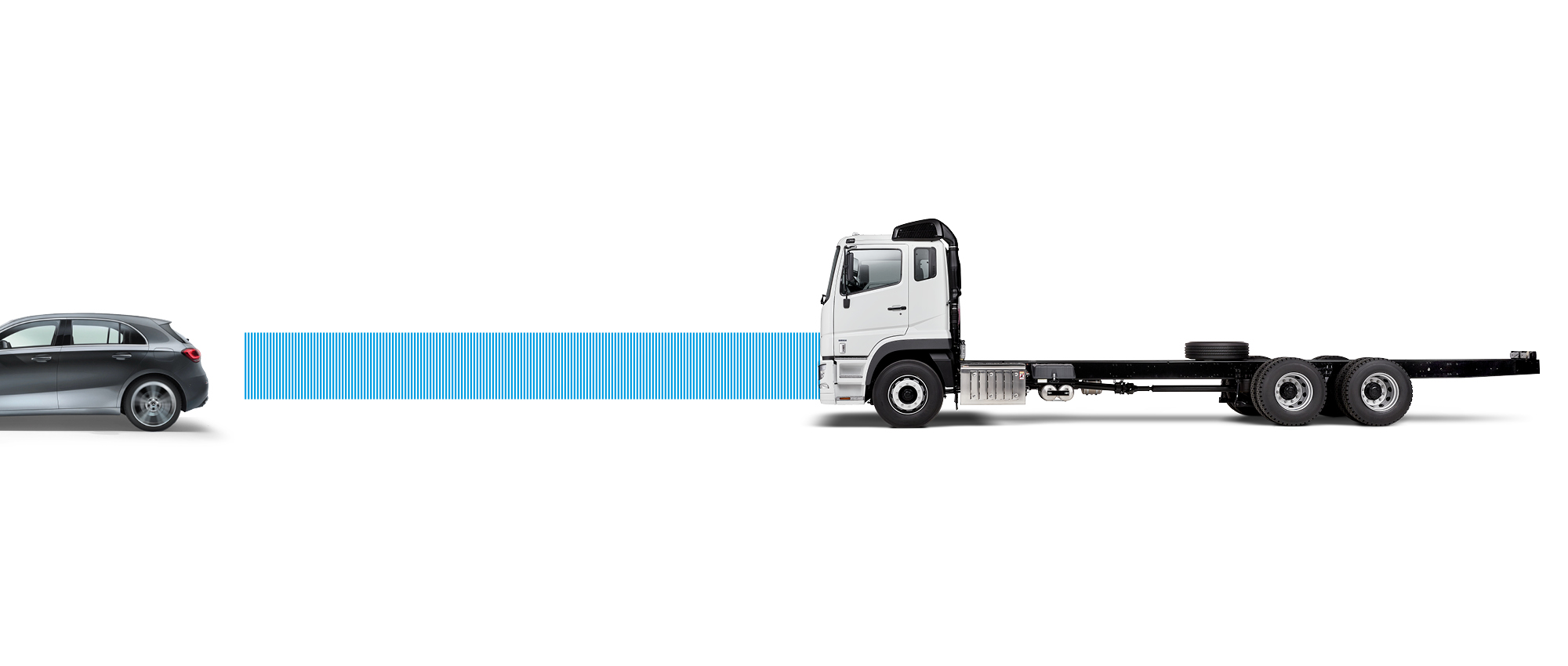 Active Drive Assist helps to keep the truck in the middle of the lane and prevents the vehicle from moving out of its lane 