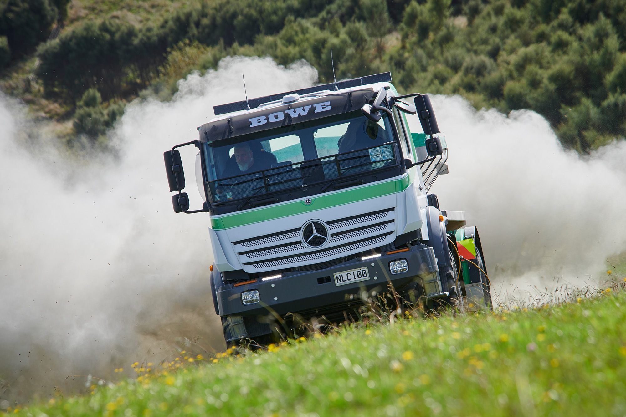 The Mercedes-Benz Atego works around the Waikato Basin