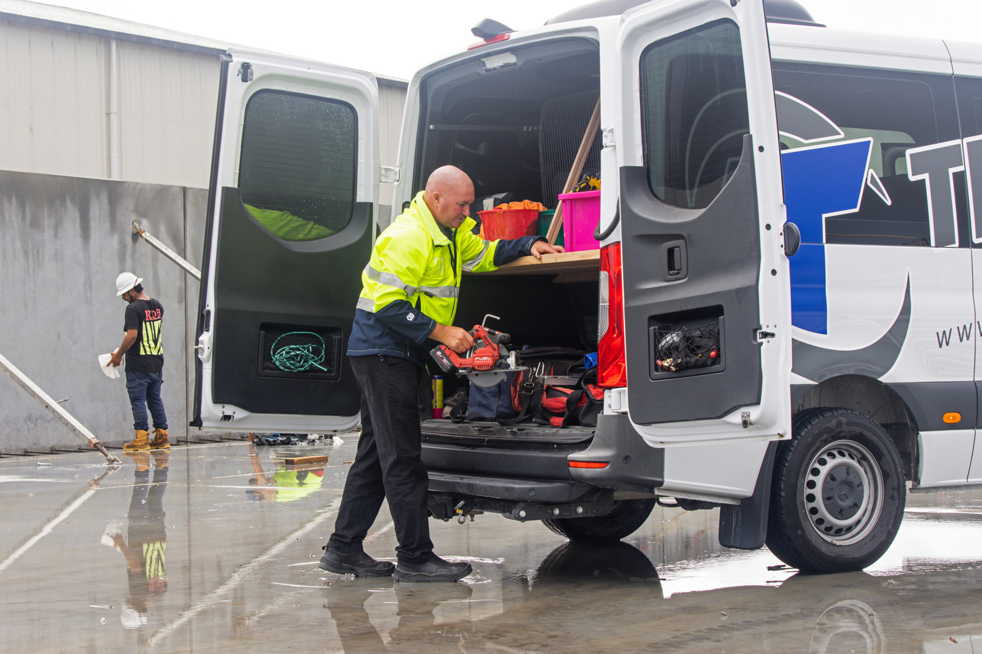 Trigg Construction’s Darrell Trigg with his new Mercedes-Benz Sprinter van 