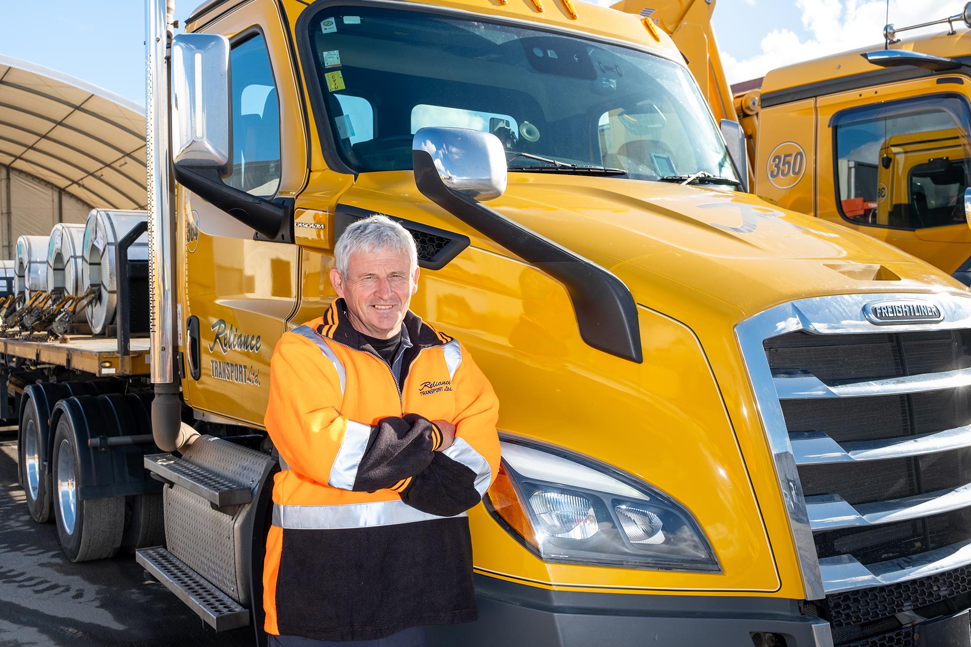 Reliance Transport owner Mark with his Freightliner Cascadia 