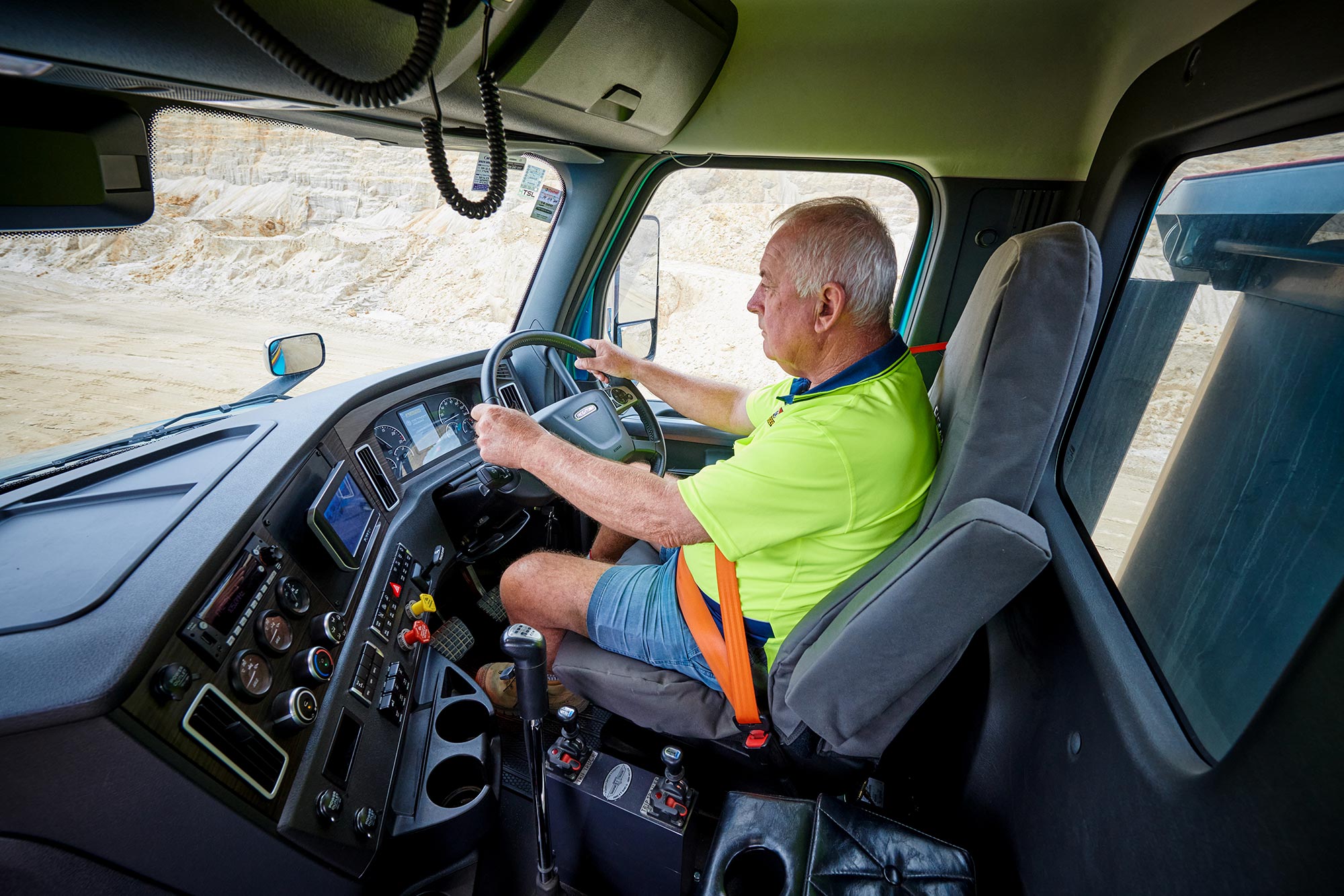 Driver Robbie is a fan of the Freightliner