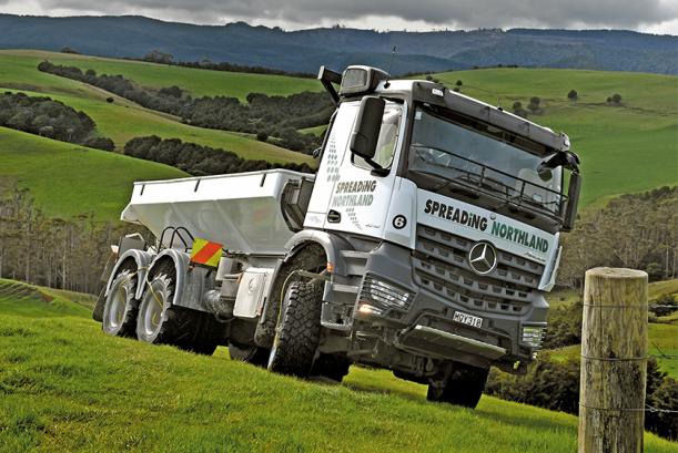 A Keith Andrews Mercedes-Benz 6x6 Arocs in the field