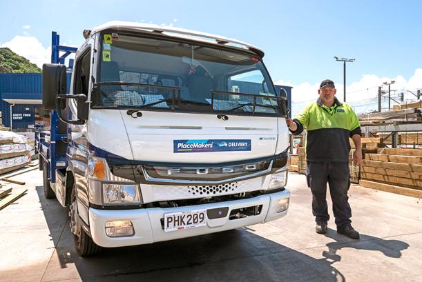 Driver Jason Fisk with his FUSO eCanter 
